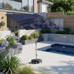 Harbour Lifestyle Zelos 3m x 2m Rectangular Parasol with LED Lighting in Navy