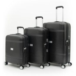 Qubed Breeze 3 Piece Suitcase Set - Black