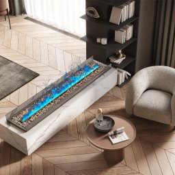 Built-in 3D Electric Fireplace Insert with Water Vapour, LED, with APP, ElectricSun MISTique BIG 150 cm