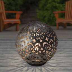GTX Aurora 11" (28cm) Solar Deco Ball Garden Globe Light | Metal Outdoor