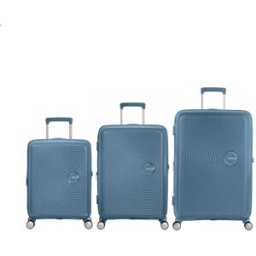 American Tourister Soundbox 3 Piece Suitcase Set - Stone Blue
