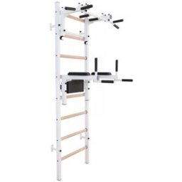 BenchK 200 White + Steel Pull Up Bar/BB Holder + Dip Bar