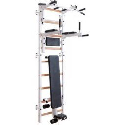 BenchK 700 White + Steel Pull Up Bar/BB Holder + Dip Bar + Bench