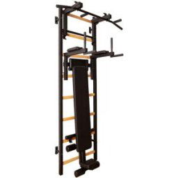 BenchK 200 Black + Steel Pull Up Bar/BB Holder + Dip Bar + Bench