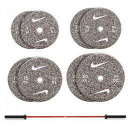nikestrength Nike Strength 100kg Grind Bumper Set with 20kg Barbell - Orange