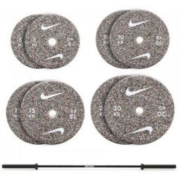 nikestrength Nike Strength 100kg Grind Bumper Set with 20kg Barbell - Black