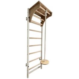 BenchK 200 White + Wooden Pull Up Bar + Gymnastic Accs + Desk Top