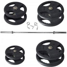bodymax 115kg Rubber Radial Weight Kit with 6ft Bar