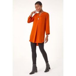Roman V-Neck Button Detail Top 10 female