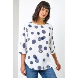 Roman Abstract Spot Print Top 10 female