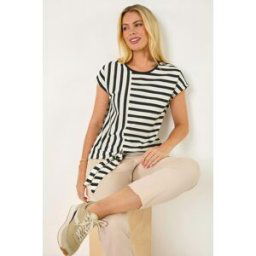 Roman Petite Block Striped Tie Side Top 10 female