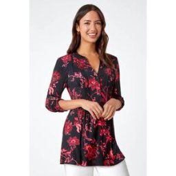 Roman Paisley Print Pintuck Stretch Top 14 female