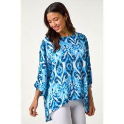 Roman Ikat Print Tunic Top 16 female
