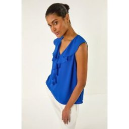 Roman Ruffle V-Neck Vest Top 18 female