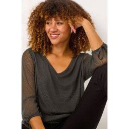 Roman Burnout Print V-Neck Overlay Mesh Top 10 female