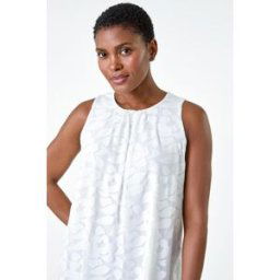 Roman Sleeveless Textured Floral Print Top 10 female