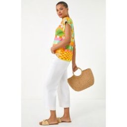 Roman Abstract Print Shell Top 12 female