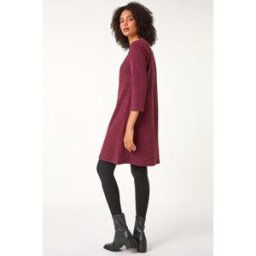 Roman Wave Textured Stretch A-Line Dress 16 female