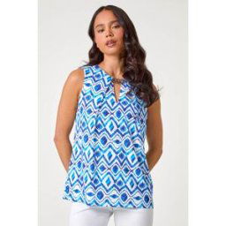 Roman Petite Aztec Print Chain Stretch Top 16 female