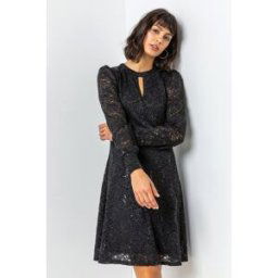 Roman Lace Sparkle Swing Dress 8 female