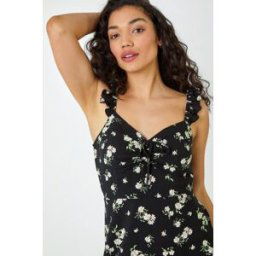 Dusk Ditsy Floral Print Midi Sundress 8 female
