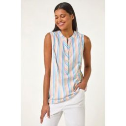 Roman Stripe V-Neck Vest Top 14 female