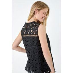 Roman Ladder Trim Lace Jersey Top 10 female