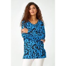 Roman Abstract Print Stretch Tunic Top 10 female