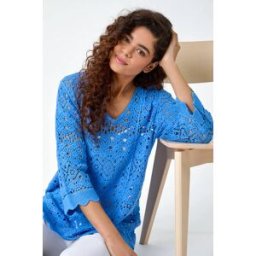 Roman Cotton Crochet Tunic Top 20 female