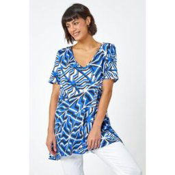 Roman Abstract Print V-Neck Jersey Tunic Top 10 female