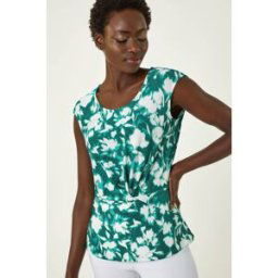 Roman Floral Jacquard Twist Front Top 12 female