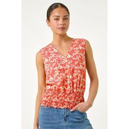 Roman Petite Ditsy Shirred Blouson Top 14 female