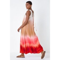 Roman Sleeveless Ombre Midi Dress 10 female