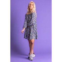 Dusk Ditsy Floral Bardot Dress 8 female