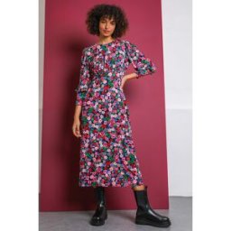 Dusk Vintage Floral Print Midi Dress 8 female