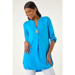 Roman V-Neck Button Detail Top 12 female
