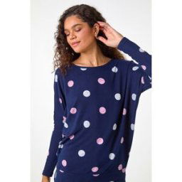 Roman Spot Print Snit Top 16 female