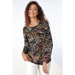 Roman Paisley Lace Trim Top 10 female