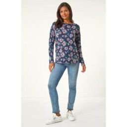 Roman Floral Print Soft Touch Top 12 female