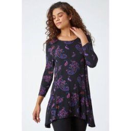 Roman Paisley Pocket Detail Stretch Tunic Swing Top 10 female