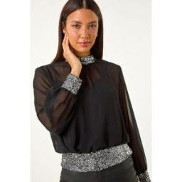 Roman Chiffon Sequin Detail Top 16 female