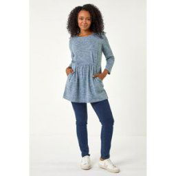 Roman Petite Brushed Knit Pocket Detail Top 16 female