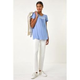 Roman Daisy Trim Stretch Top 10 female