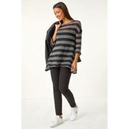 Roman Metallic Stripe Knit Top 20 female