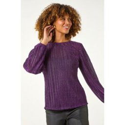 Roman Shimmer Plisse Pleated Top 18 female