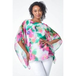 Roman Petite Floral Print Overlay Top 12 female
