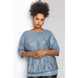 Roman Curve Shimmer Pleated Blouson Top 30-32 female
