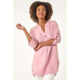 Roman Longline V-Neck Button Tunic Top 10 female
