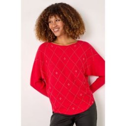 Roman Aryglle Embellished Knit Jumper S female