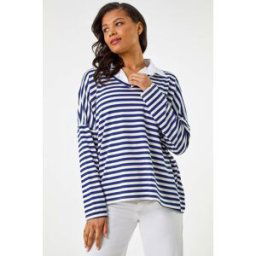 Roman Mock Shirt Stripe Top S female